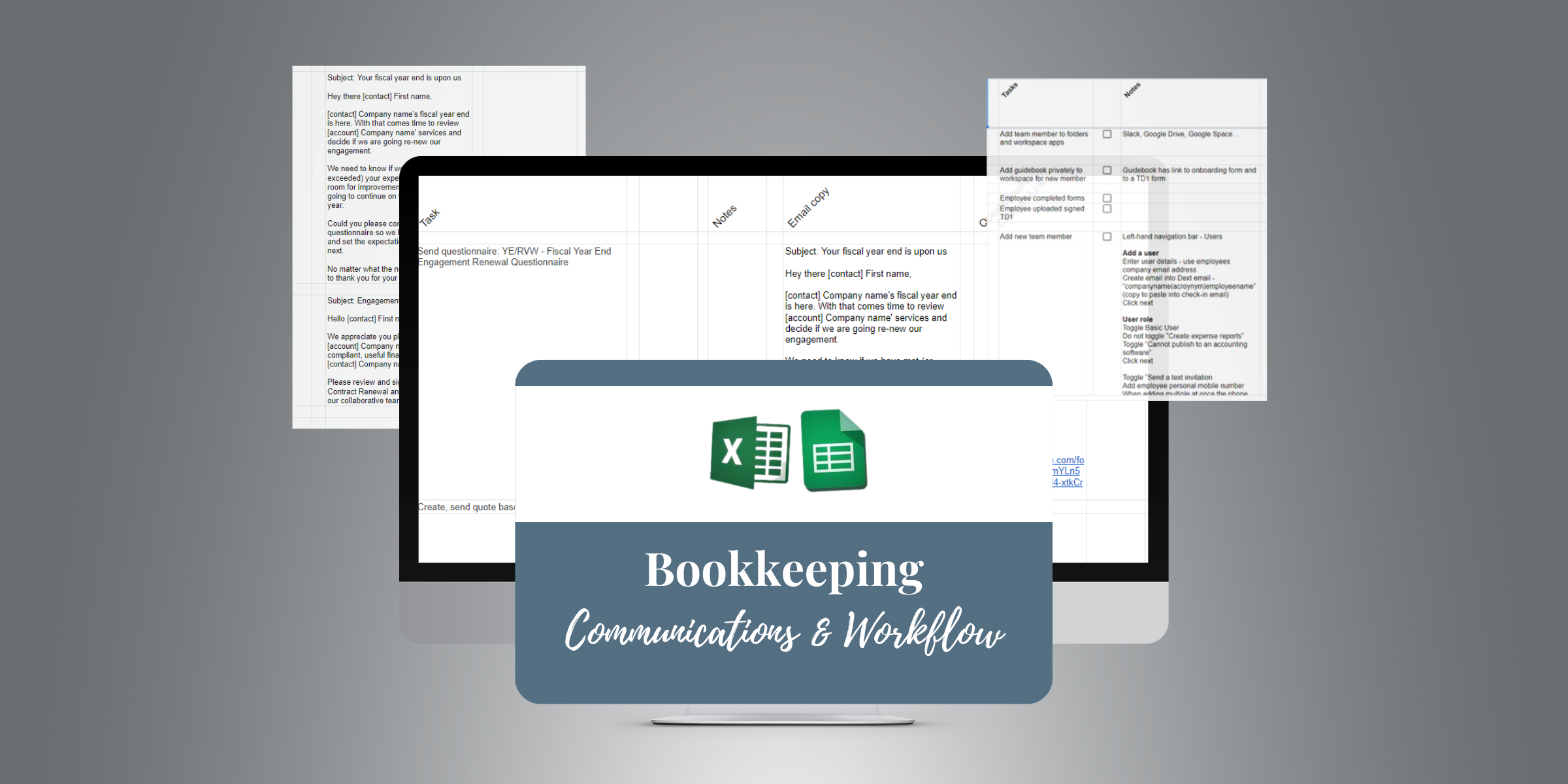 Bookkeeping Spreadsheet Workflow & Communications