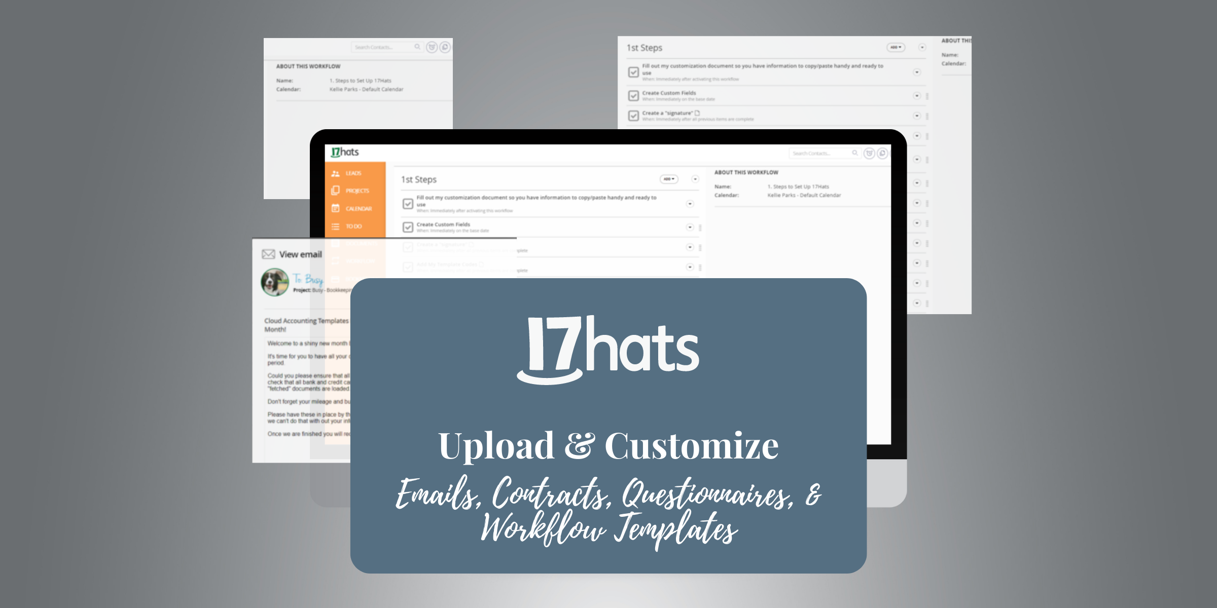 Upload and Customize Your 17Hats Templates - Emails, Contracts, Questionnaires and Workflow Templates + Custom Fields